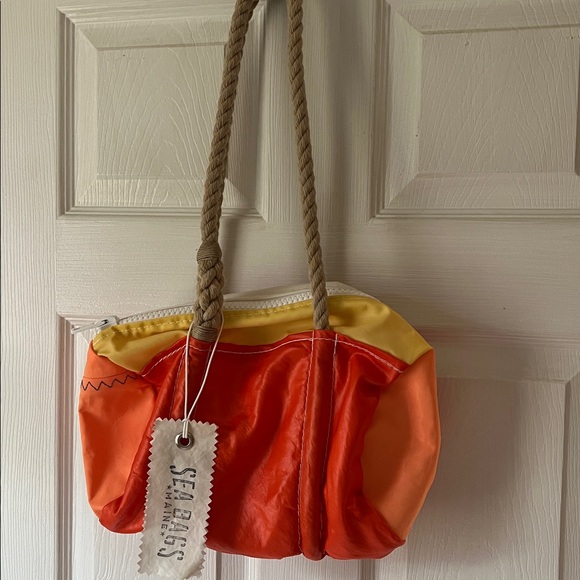 NWT vintage Maine Sea Bags recycled sails Dacron Baguette bag duffle purse - Picture 4 of 9